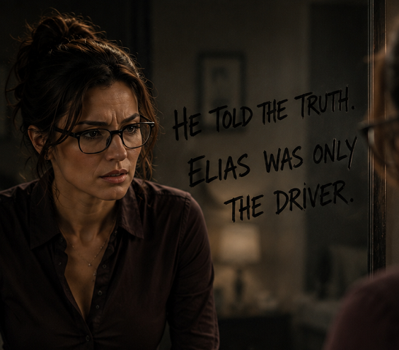 Sloan Mercer stares at a bathroom mirror where a message has been left where no stranger should have been able to reach
